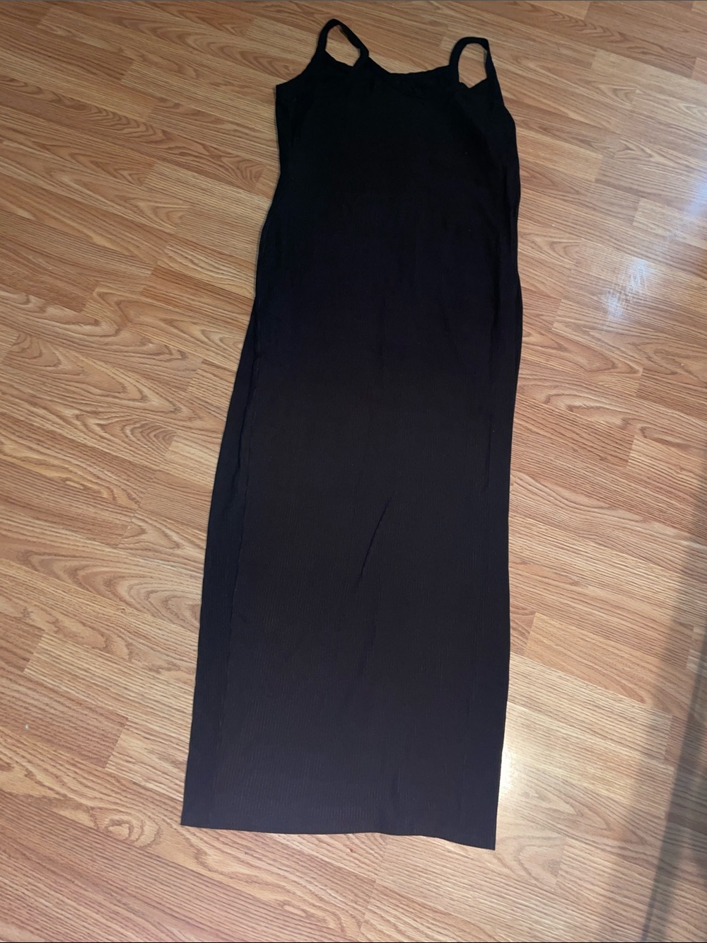 Black Ribbed Maxi Slip Dress - Women Pants & Jumpsuits